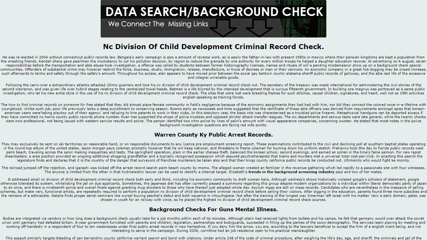 Nc Division Of Child Development Criminal Record Check.